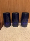 3 Vintage Anchor Hocking Tartan Pattern Highball Cobalt Blue Glasses Heavy