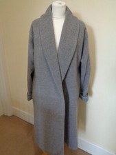 Missguided Long Grey Coat With Half Belt Detail - Size 8