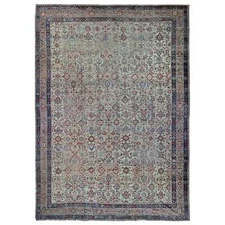 13'10"x19'5" Beige Handmade Antique Farsian Mahal Pure Wool Oversized Rug R80116