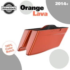 Fits 14+ Harley Touring Advanblack ORANGE LAVA CVO Tapered Extended Saddlebag
