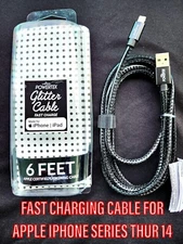LIQUIPEL Powertek Glitter MFi Certified Charger USB Cable