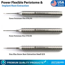 Set of 3 Flex Periotome Power Tooth Extraction Screw Surgical Lab Instruments