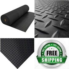 Diamond Plate Rubber Flooring 1/8 3mm x 48 x 84 Inch Roll Fitness Shop ManCave