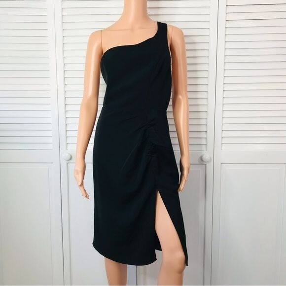 NEW NBD Black Moonlit Strappy One Shoulder Ruched Front Dress Size M, MSRP:  $198 | eBay