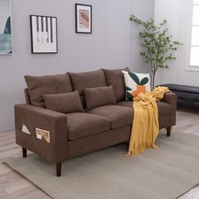 Modern L-Shaped Corner Sofa 2 3 Seater Armchair Couch With Footstool