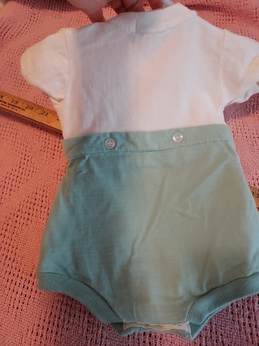 Vintage Health Tex Stan togs size 9 mo Baby Outfit Rubber lined snap crotch knit - Picture 7 of 9