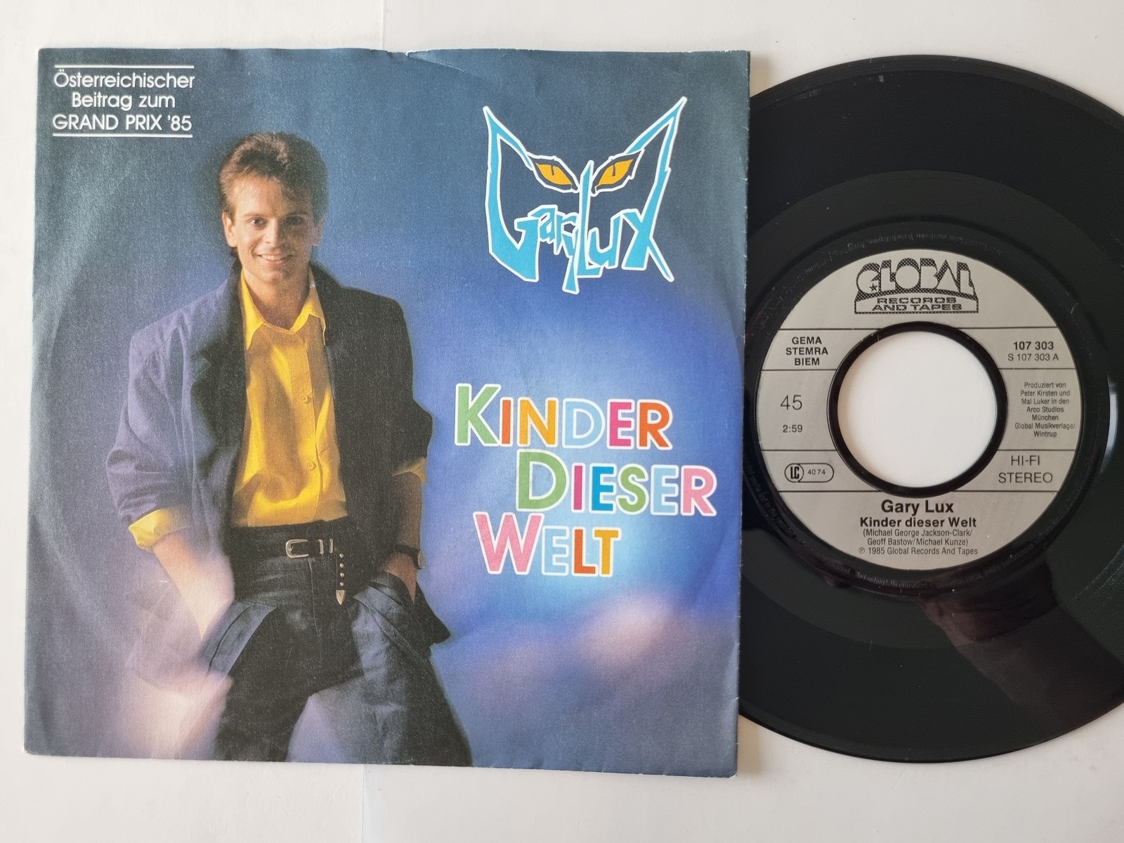 Gary Lux - Kinder Dieser Welt 7'' Vinyl Germany/ EUROVISION 1985