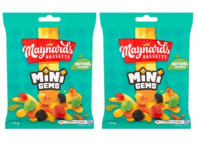 Maynards Bassetts Midget Mini Gems Gummibonbons 160g Packung 2er