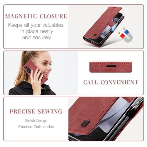 For Samsung Galaxy Z Fold 6 5 5G Case Leather Shockproof Stand Wallet Flip Cover - Picture 55 of 58
