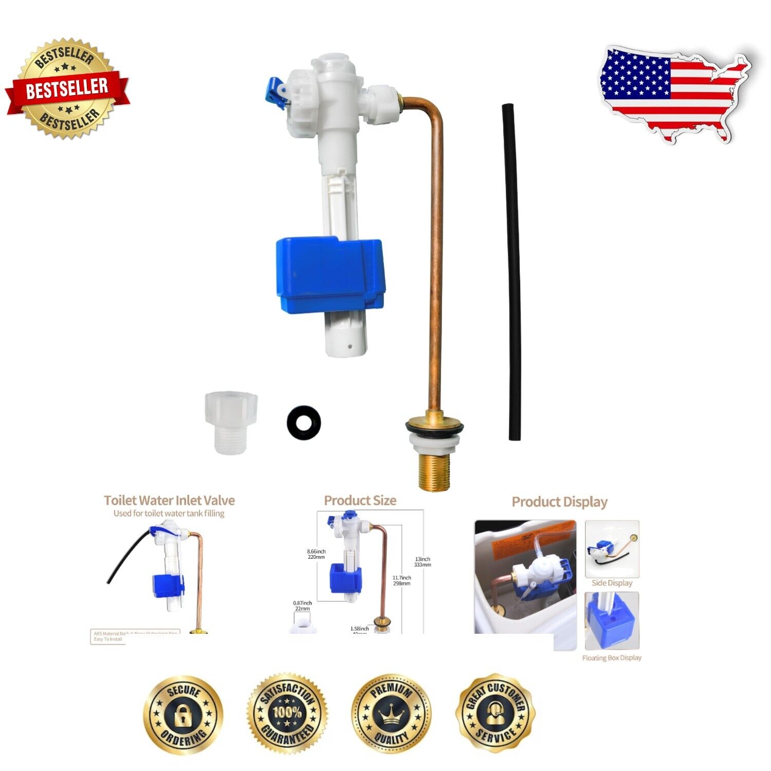 High-Quality Toilet Fill Valve Repair Kit with Silent Design - Easy Installation