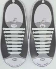 Shoelaces Multifunction Elastic Silicone 8 Pairs/Set Shoe String No Tie White