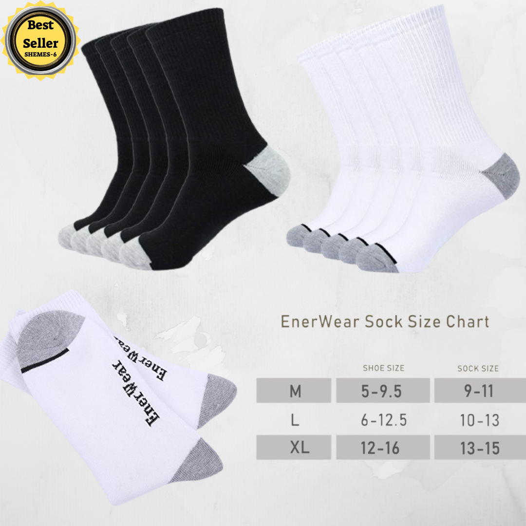 Moisture-Wicking Cotton Crew Socks 10-Pack for Men Heavy Cushion Work Athletic Socks-image
