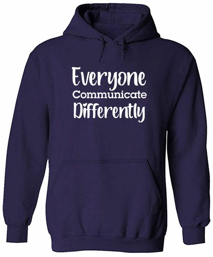 Unisex Hoodie Pullover Geschenk bedruckter Brief Jeder kommuniziert anders - Bild 7 von 12