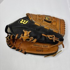 Wilson A2471 Advisory Staff Baseball Glove 12.5  RHT Brown Black Leather Mitt