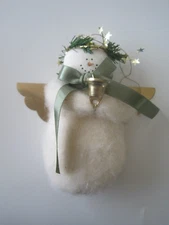 HEARTS & IVY SNOWMAN Wool Cardboard Wings 4" #3