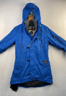 B By BURTON Royal Blue Jacket Womens Ski Snowboard Hood Size M Dryride Elektra
