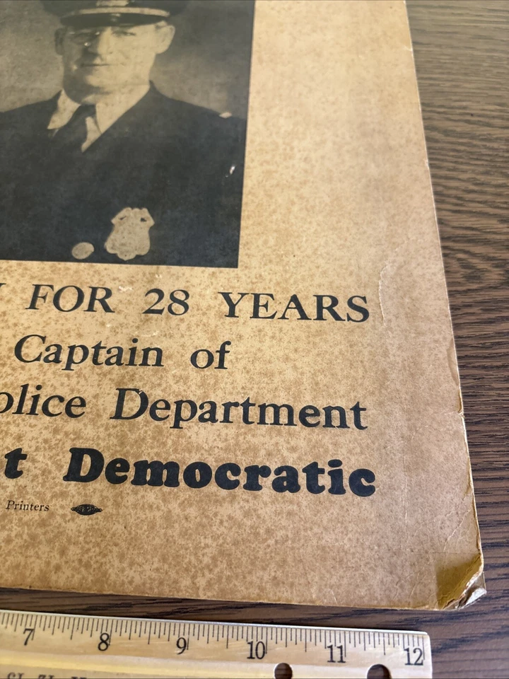 Pôster antigo Middletown Connecticut capitão John Doc Ward alto xerife democrata - Imagem 4 de 4