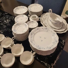 Vtg Blue Garland Porcelain Plates, Platters, Bowls & More J Haviland Germany
