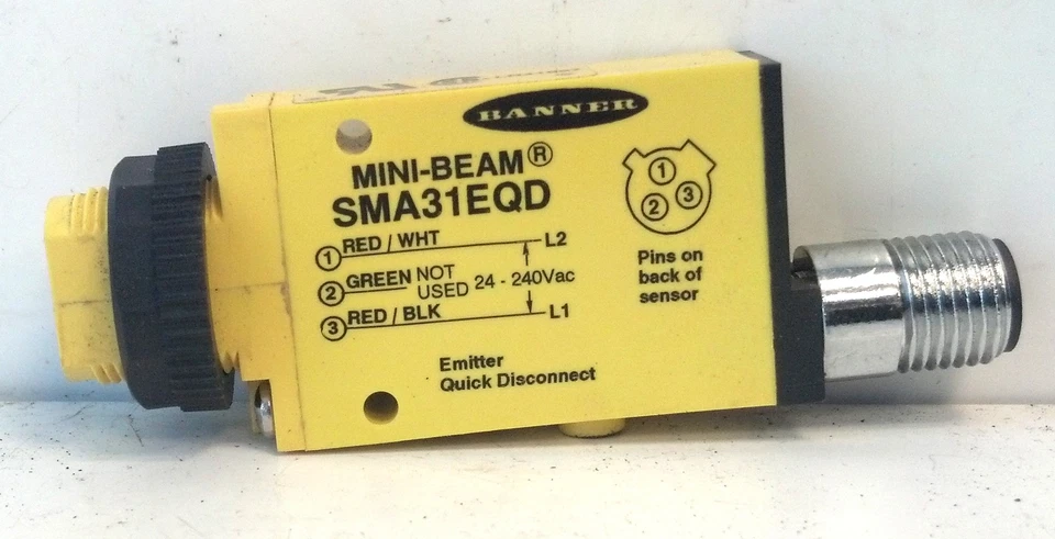 Banner Engineering SMA31EQD 24-240 V AC Mini-Beam Emitter Photoelectric Sensor - Image 3 of 4