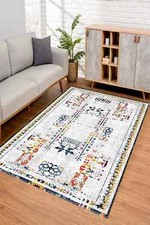Turkish Washable Dust Dirt Resisant Living Room Lounge Modern Area Rug