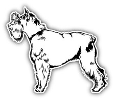 Schnauzer Dog Sketch Car Bumper Sticker Decal 5'' x 4''