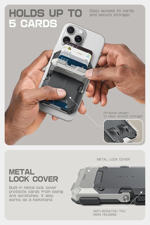 SUPCASE MagSafe Wallet Phone Stand Card Holder Tripod for iPhone 16/15/14/13/12 - Image 4 of 4