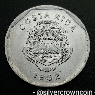Costa Rica 🇨🇷 10 Colones 1992 (v). KM#215.1. B.C.C.R. coin