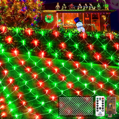 Christmas Net Lights 360 Leds 13Ft X 6.6Ft Outdoor Mesh Lights Connectable Water