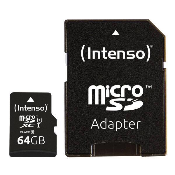 Intenso INTENSO MICRO SD UHS-I  PREMIUM CON INCL SD ADAPTER 64GB CONFEZIONE DA 3