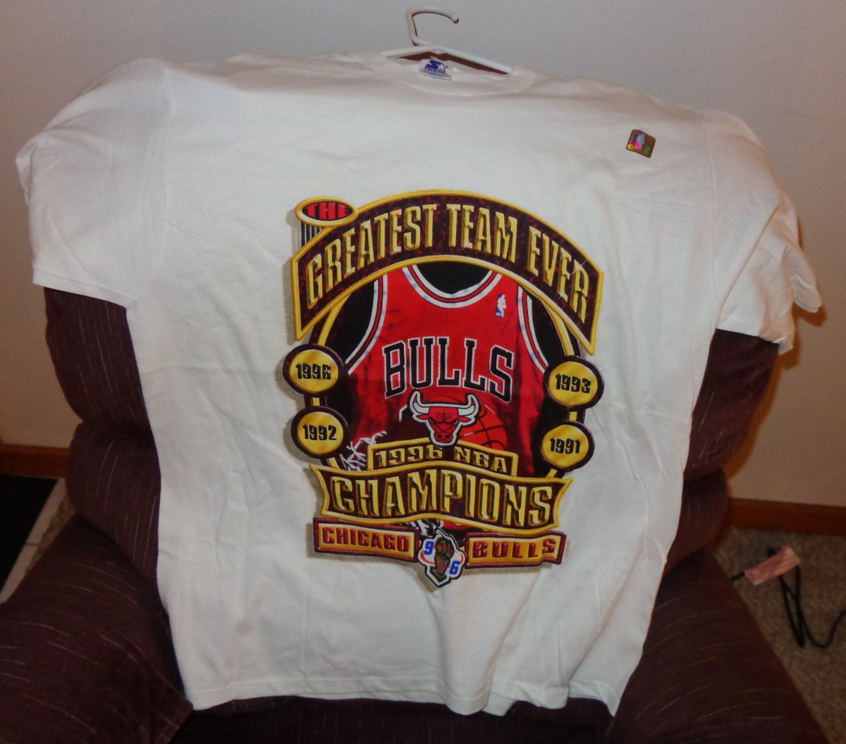 Starter Chicago Bulls 1996 NBA Champions Greatest Team Ever White