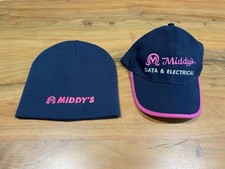 Middy's Data & Electrical Baseball Cap Beanie Embroidered Logo Blue Pink OSFM