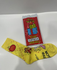 2025 McDONALD'S Grinch Socks Christmas One Size Happy Meal Yellow Socks