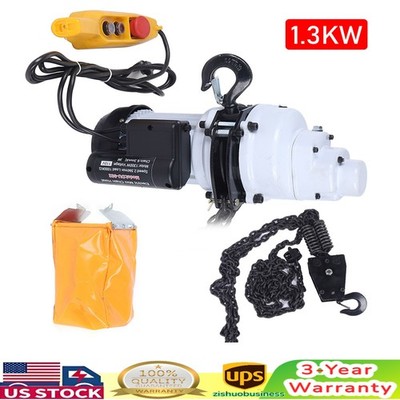 2200LBS/ 1 Ton Electric Chain Hoist Single Phase Hoist Crane 10 FT Chain 110V