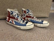 Chuck Taylor Converse Hi Top Union Jack British Flag Shoes Sz Mens 9 Womens 11