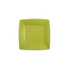 10 ASSIETTES CARTON BIO CARRÉES 18CM VERT KIWI