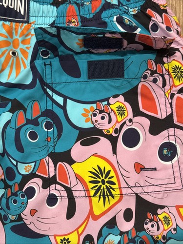 NWT Vilebrequin Men's Swim Shorts Size Large Lucky Cats Maneki Neko Moorea - Picture 9 of 15