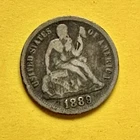 1889 Liberty Seated Dime. 90% Silver.    F-VF Condition. Charity Auction. ￼