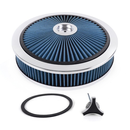 Air Cleaner Set 14 In. x 3 In. Super Flow Washable Black Air Cleaner Kit Raised - Picture 10 of 11
