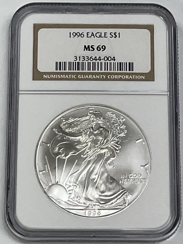 1996 1 oz American Silver Eagle NGC MS 69