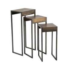 Metal Side Nesting Tables, Set of 3 Black Glam,Industrial,Modern & Contemporary