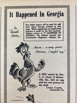 Georgia Cartoon Print Ad 1953 Atlanta AJC Gainesville Lloyd Portal Lanier Macon