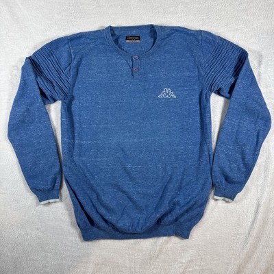 90s Vintage Kappa SW Ripple Sweater 100% Cotton Blue Women's Long Sleeve
