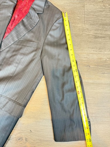 Astor & Black Designer Black Muted Stripes 200's Silk Custom Made 2-Piece Suit - Picture 19 of 21