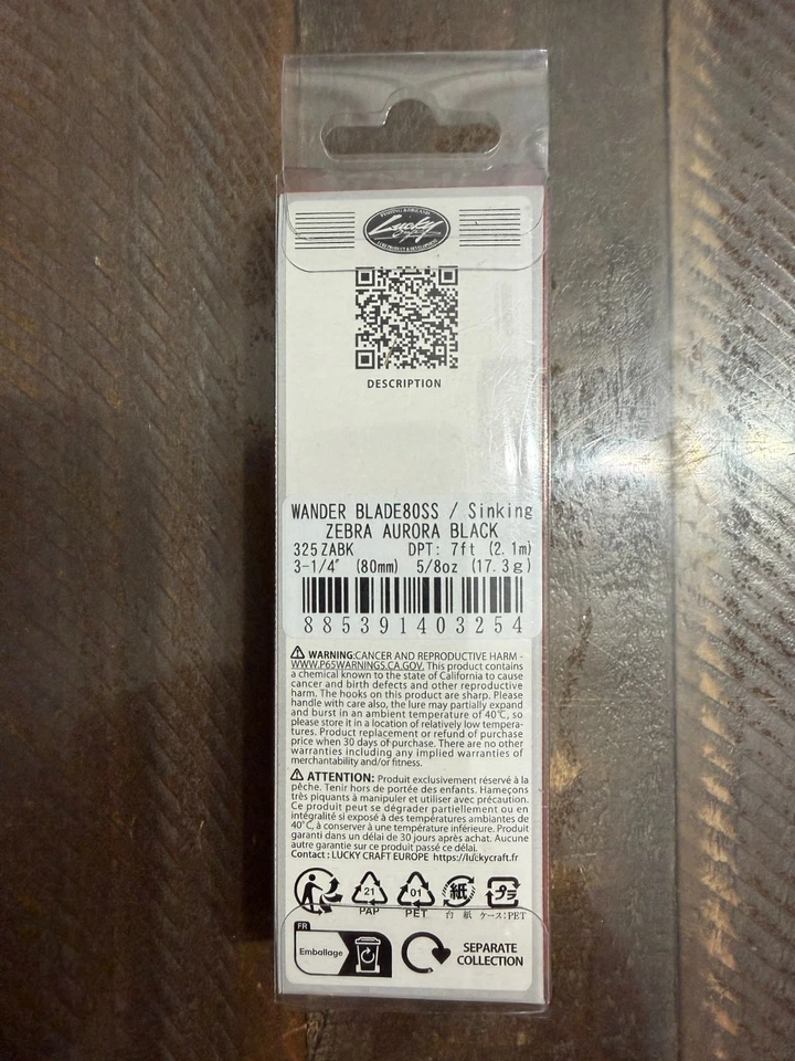 Lucky Craft Wander Blade 80SS - цвет зебры Aurora черный - Изображение 2 из 3
