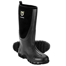 Rubber Boots for Men Multi-Season, Waterproof Rain Boots with Steel 10 Black