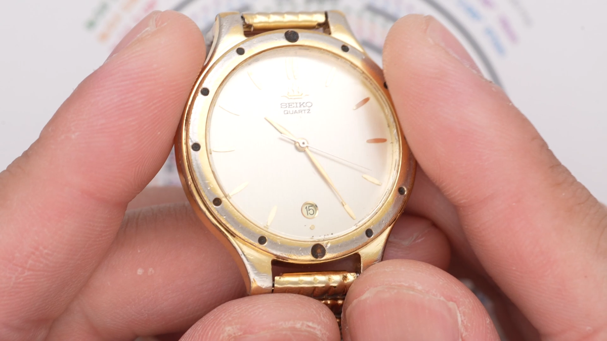 Seiko Galaxy 5Y32-6A00 Gold Tone Dress Watch 32mm Date Quartz