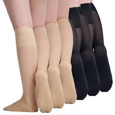 6 Pairs Knee High Stockings for Women, 30D Sheer Nylon Knee High Hose Non Sli...