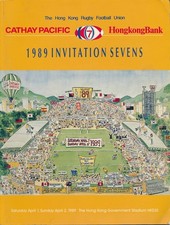 RUGBY UNION PROGRAMME - Hong Kong Sevens 1989 incl Australia, Irish Wolfhounds