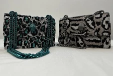 Kurt Geiger Shoreditch Leopard Print & Animal Print Duo NWT sequin crossbody 