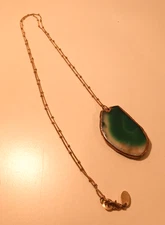Kendra Scott Kinley Necklace Gold Tone Green Chalcedony Stone Opera Length 36.5"